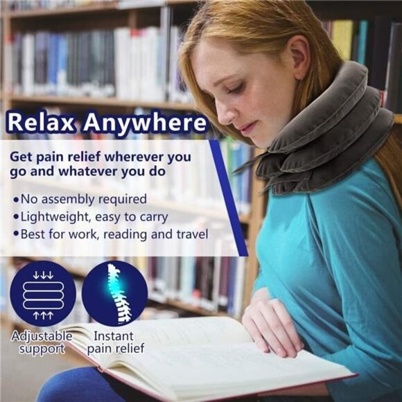 Inflatable Cervical Neck Traction Device Pain Relief Adjustable Support Brace - Picture 4 of 7